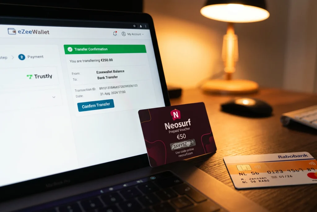 eZeeWallet opwaarderen via Trustly en Neosurf vanuit Nederland